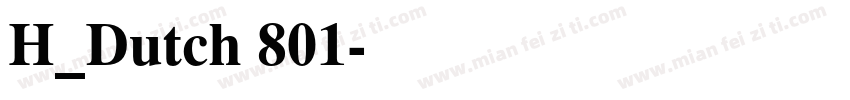 H_Dutch 801字体转换